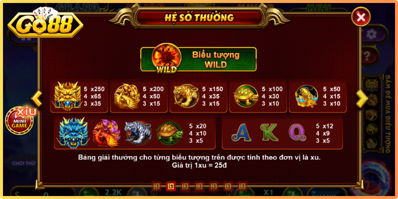 Wild là biểu tượng có khả năng thay thế phần lớn các biểu tượng khác